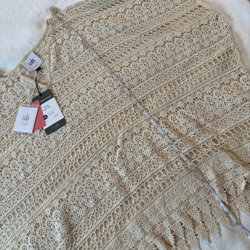 Cabi Love Carol Capri Crochet Lace Top #5026 NWT Natural Ivory 100% Cotton XS-XL - Picture 7 of 7